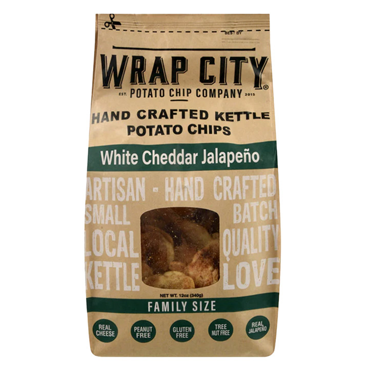 Wrap City White Cheddar Jalapeno Handcrafted Kettle Potato Chips