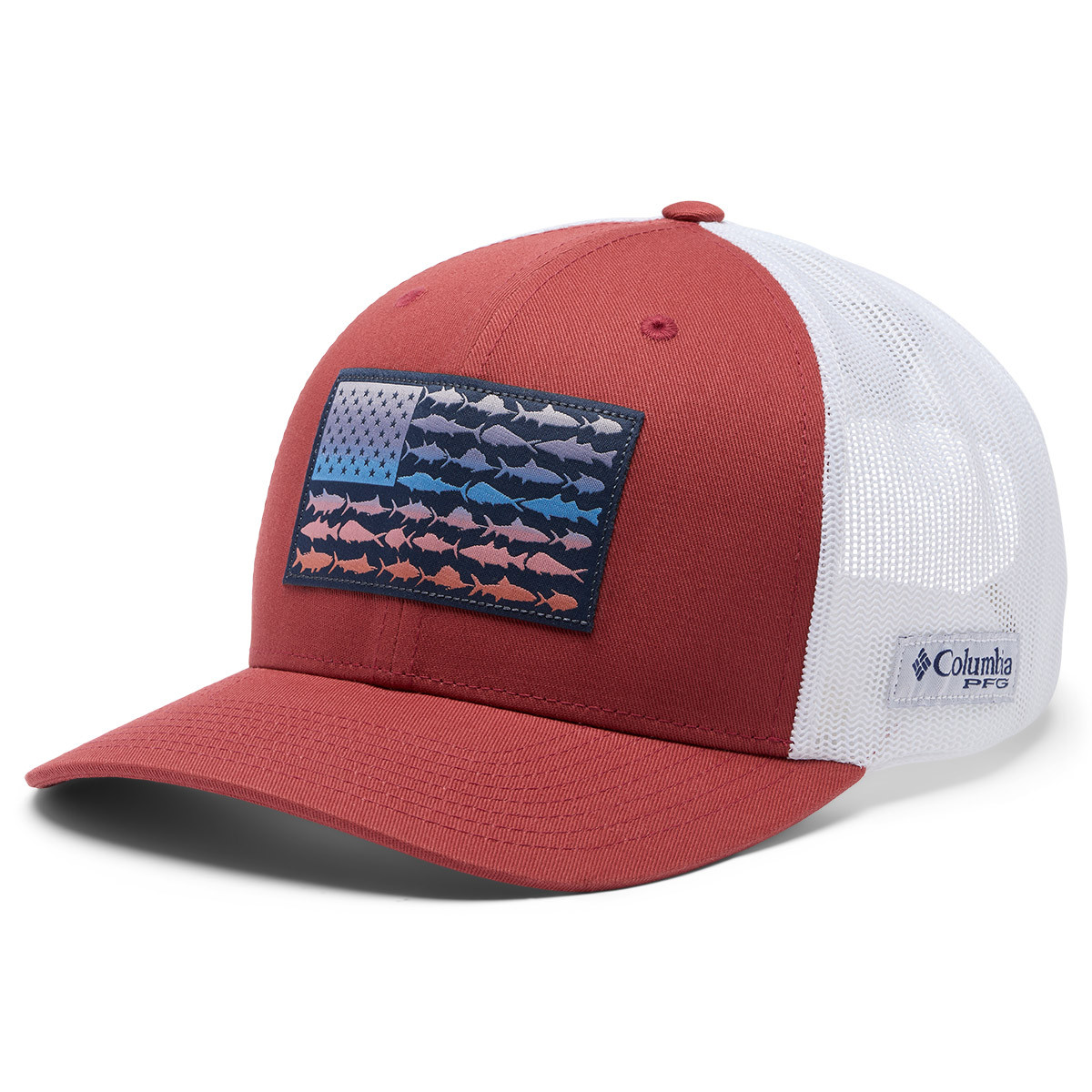 Columbia Men's PFG Mesh Snap Back Fish Flag Ball Cap Kittery