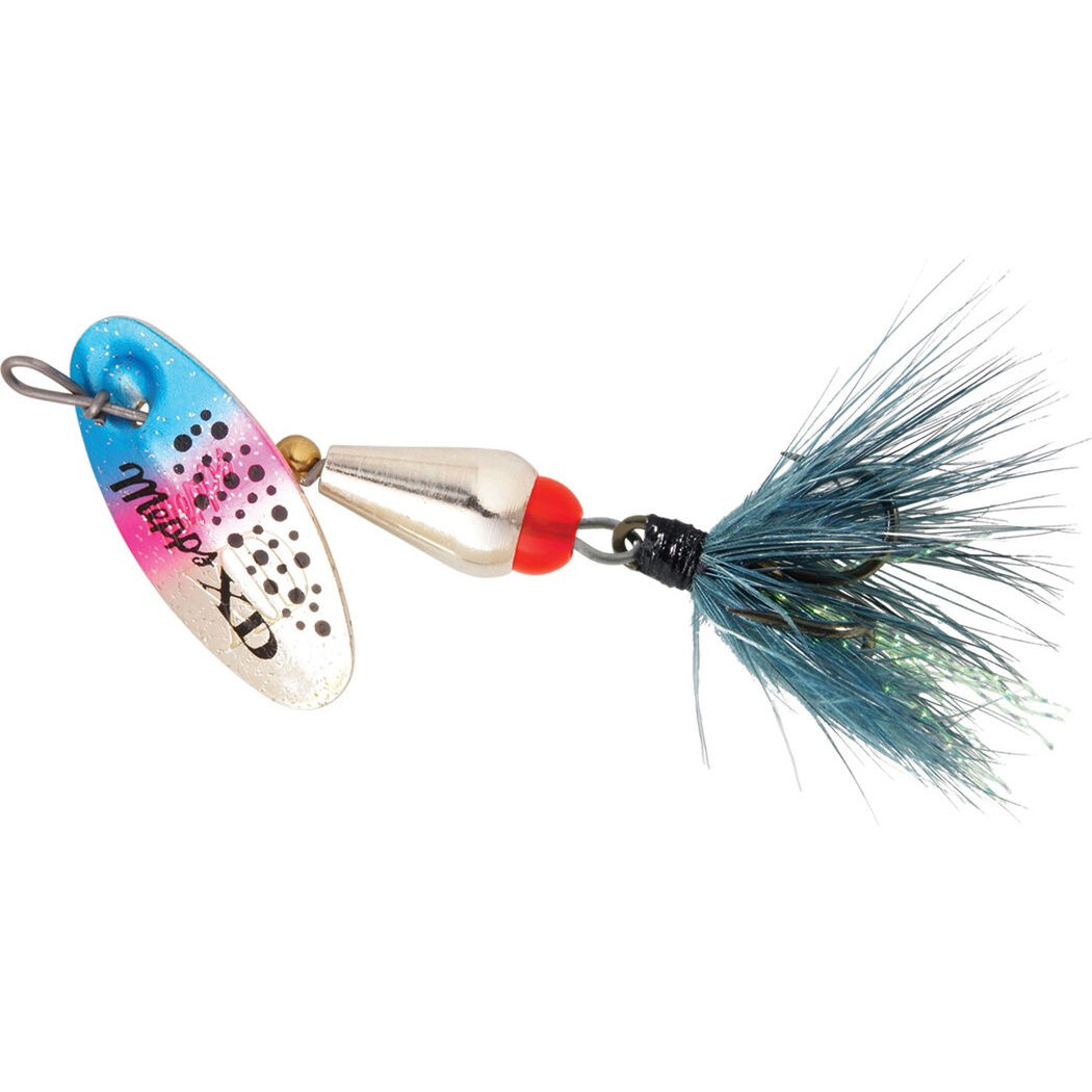 dominoes brass spinners fishing lures Mepps Aglia In-Line Spinner Hot Chartreuse Blade & Gray Tail / 1/4 oz have choice for your tackle box Joe's Flies Super Striker Spinner