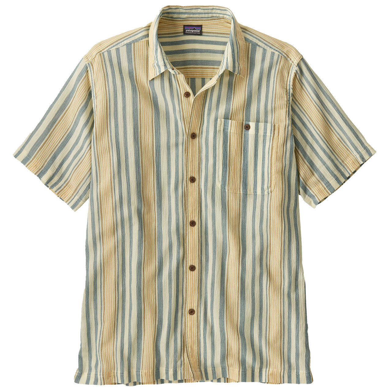 01 patagonia s/s A/C shirt Msize 黒紺の美発色総柄 !!