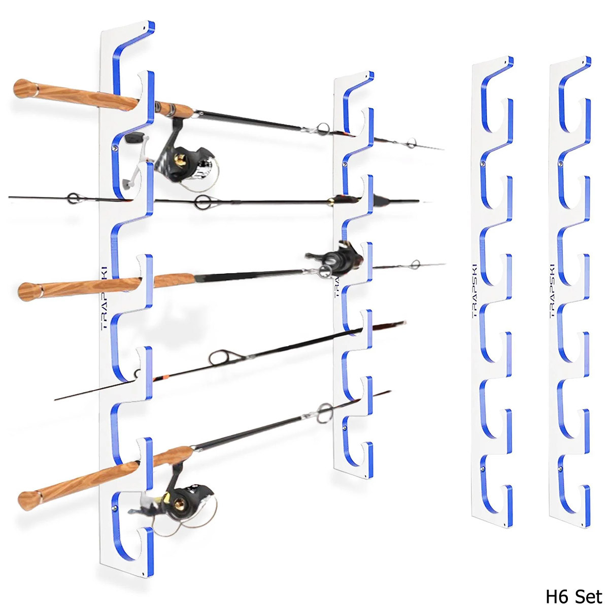 Made in the USA Premium Fishing Rod Racks | Wall or Ceiling or Boat Mounted - H3 Premium 2 Sets Made in the USA Premium Fishing Rod Racks | Wall or Ceiling or Boat Mounted - H3 Premium 2 Sets