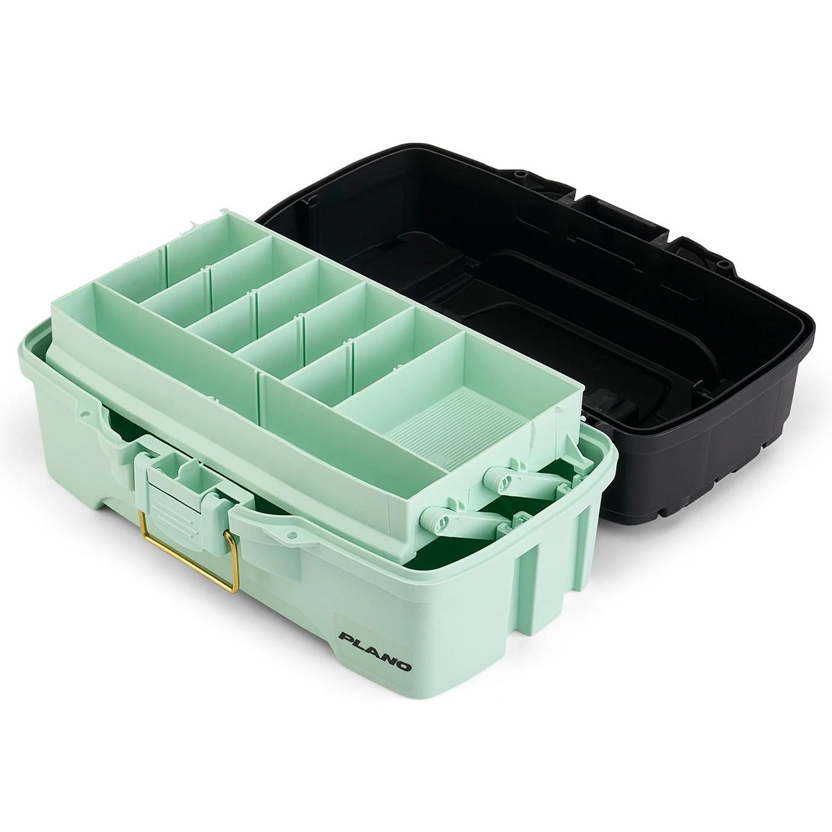 1 compartment tackle box Red/White The popular tackle box features trays with adjustable compartments and plenty of bulk storage below Plano Catch All One-Tray Tackle
