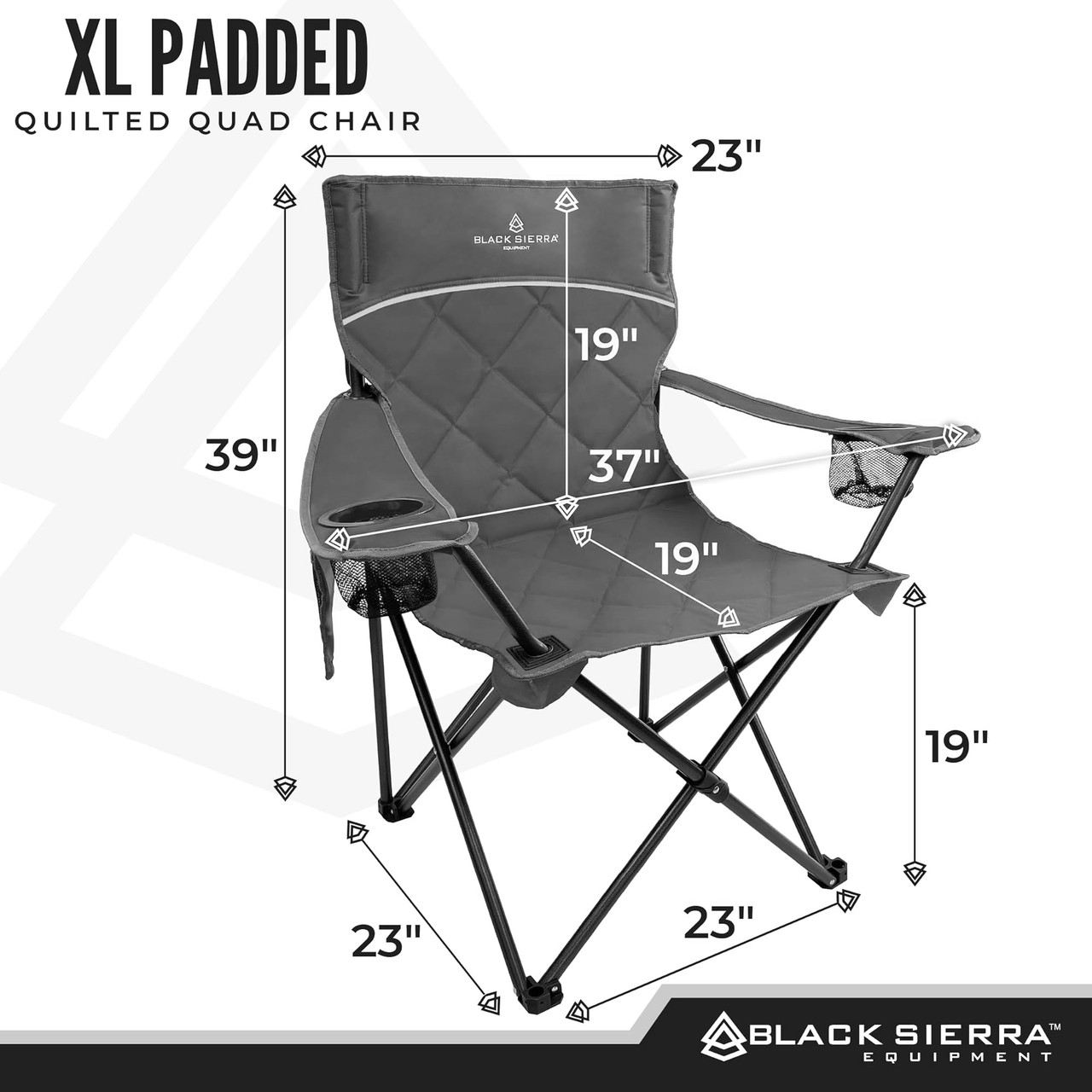 Black Sierra Equipment XL Padded Quilted Quad Chair - Kittery