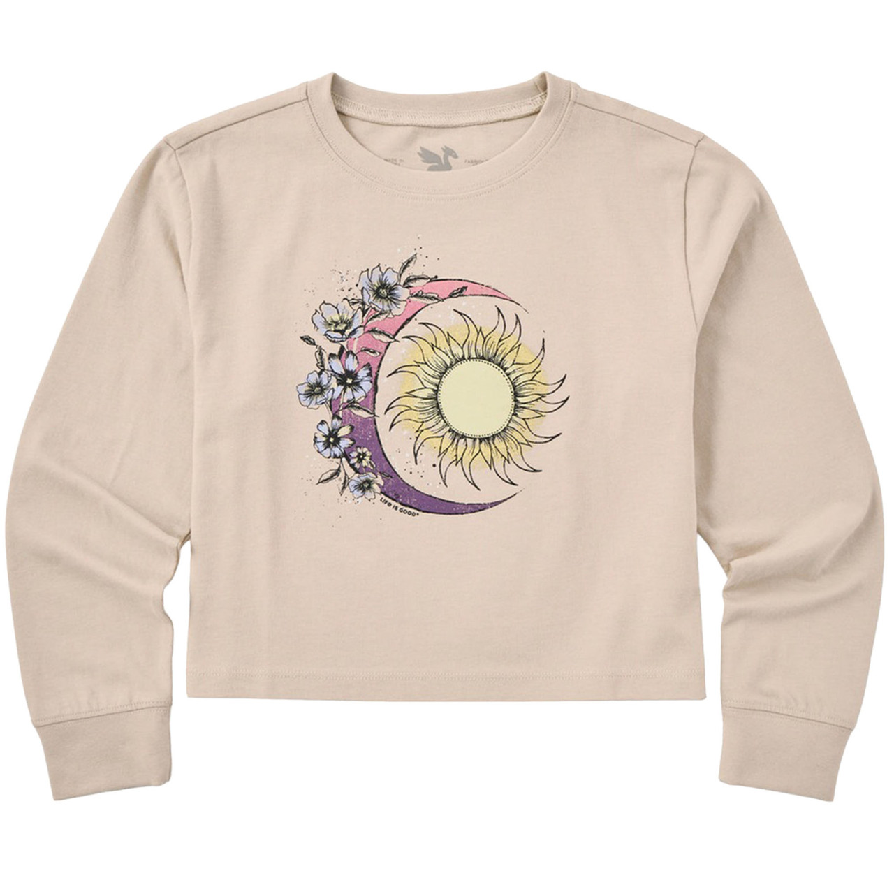 Life Is Good Youth Moon Flower Crusher Long-Sleeve Boxy Shirt
