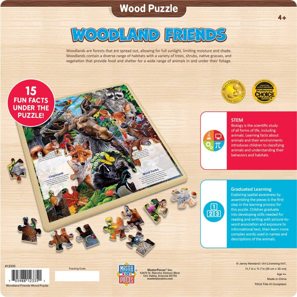 yunn⭐︎kids LIFE Leanin' Tree Wood Jigsaw Puzzle - Woodland Friends - Kittery
