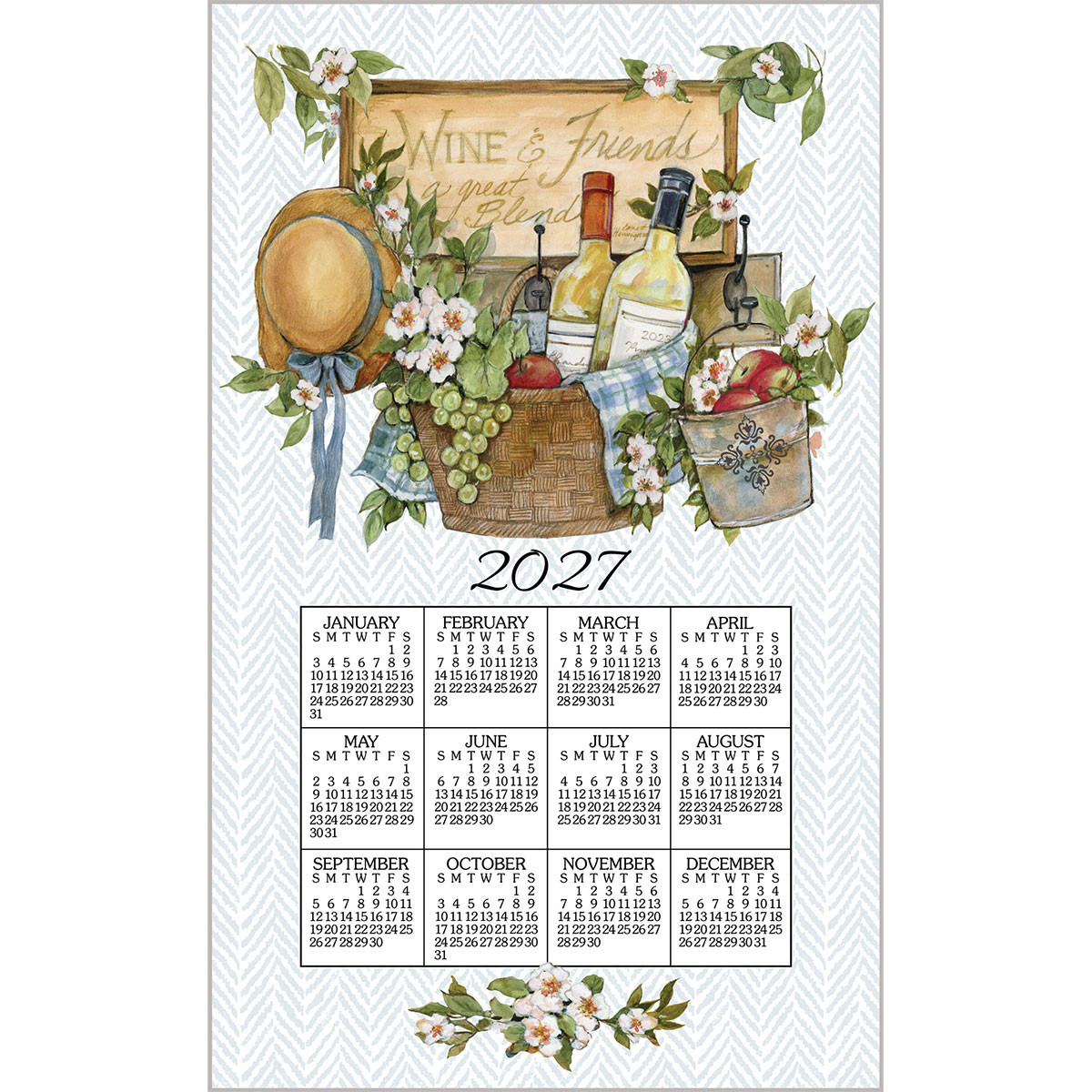 Kay Dee Designs 2027 Wine Basket Calendar Towel - Kittery Trading Post
