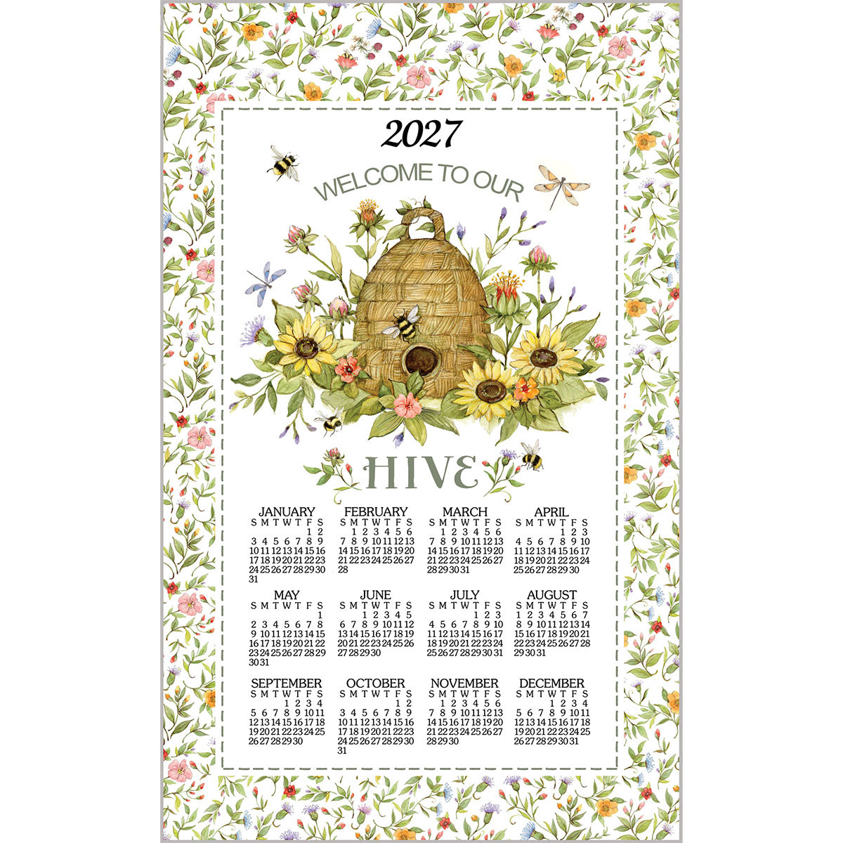 Kay Dee Designs 2027 Bee Floral Calendar Towel - Kittery Trading Post