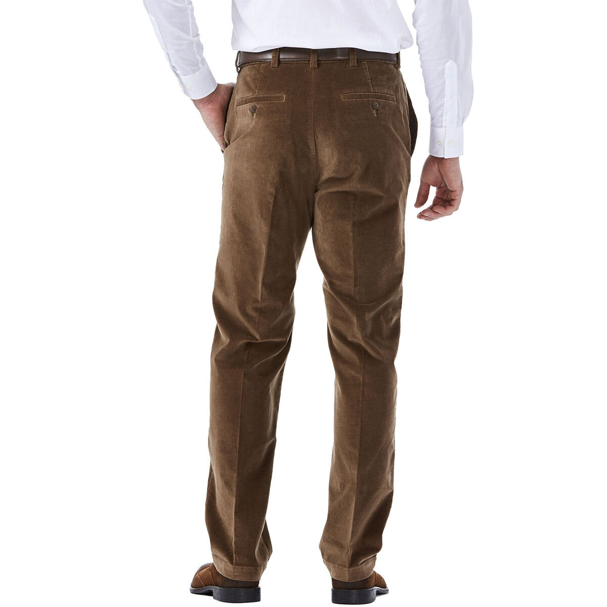 Haggar Men's Stretch Corduroy Classic Fit Flat Front Pant
