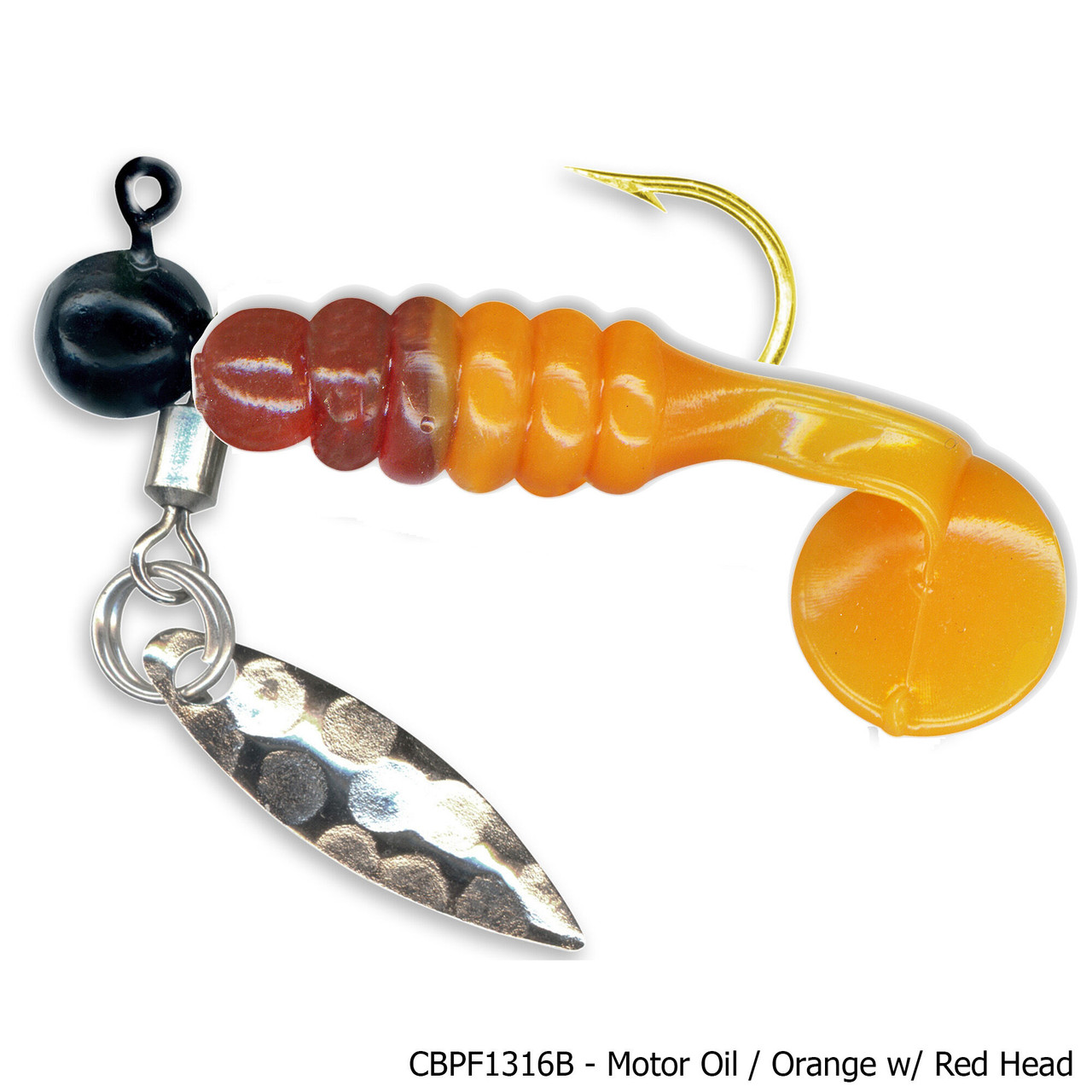 charlie brewer fishing lures Slider Crappie Grub 1.5Inch Pumpkin Black blue gill The Charlie Brewer Slider is