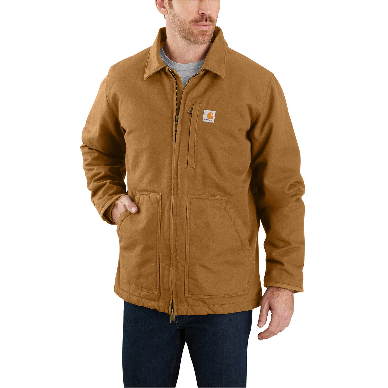 Carhartt Men's Loose Fit Washed Duck Sherpa-Lined Coat - Kittery