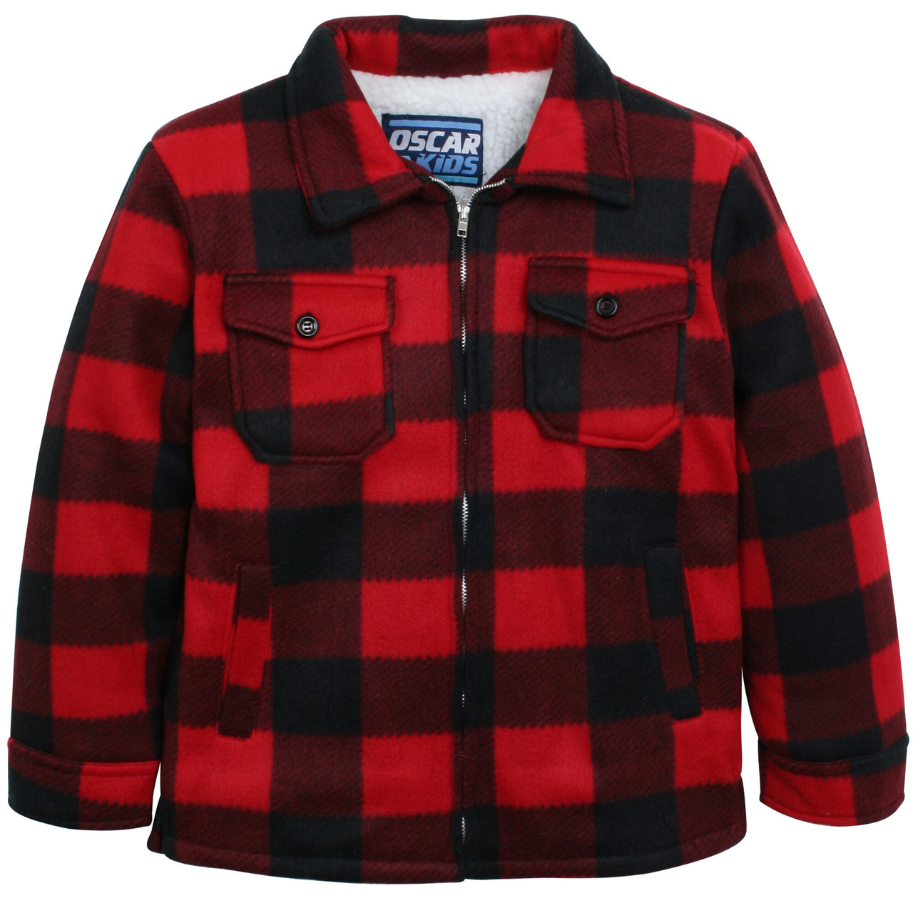 Oscar Youth Boy's Buffalo Check Sherpa-Lined Jacket