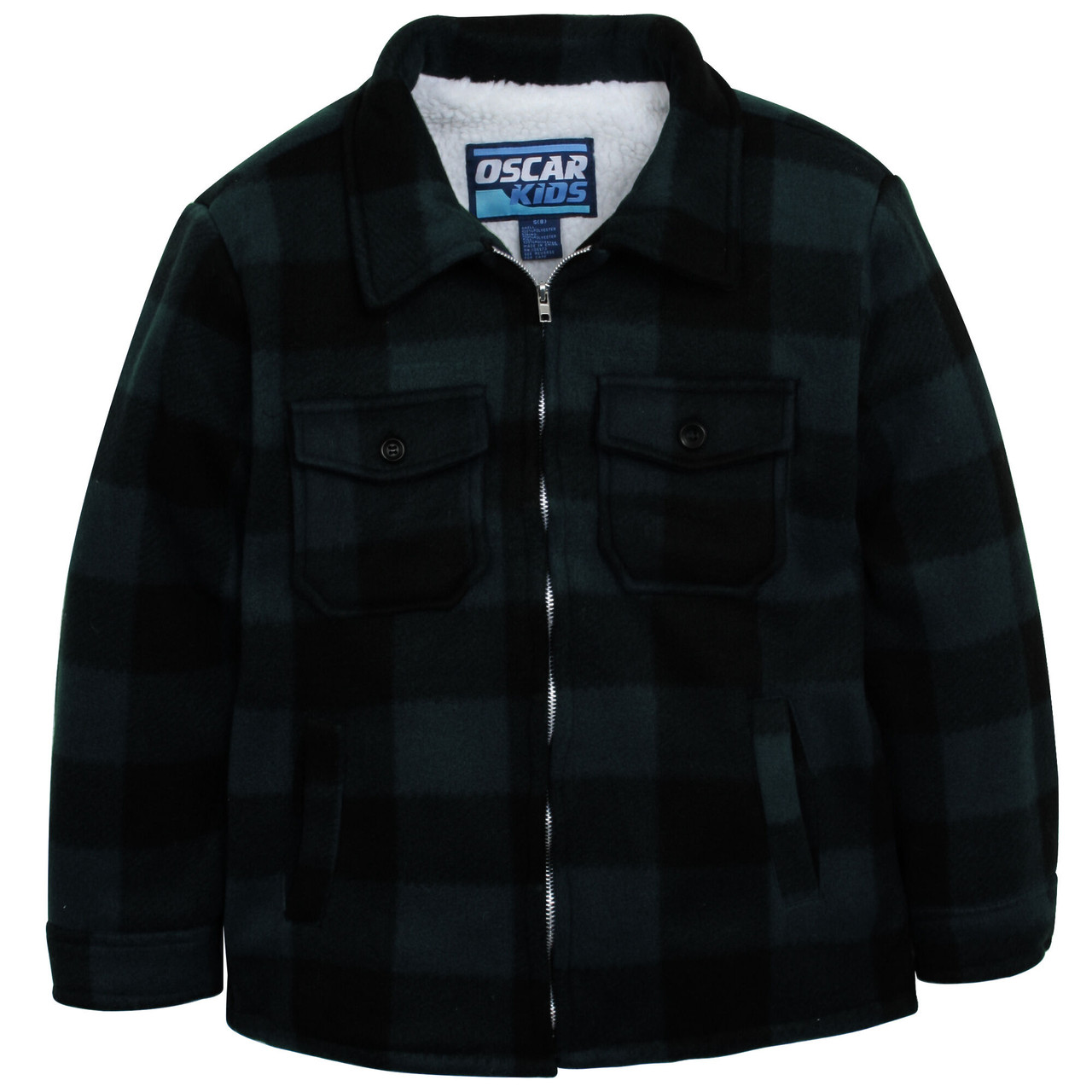 Oscar Youth Boy's Buffalo Check Sherpa-Lined Jacket