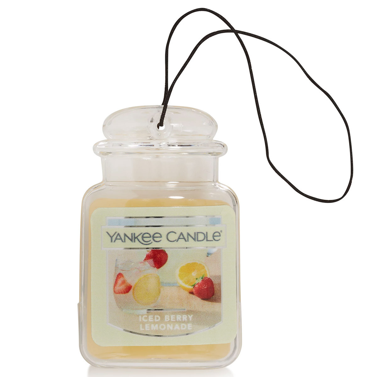 Yankee Candle Car Jar Ultimate Iced Berry Lemonade Scent, Hanging Car Air Freshener, 1 Count