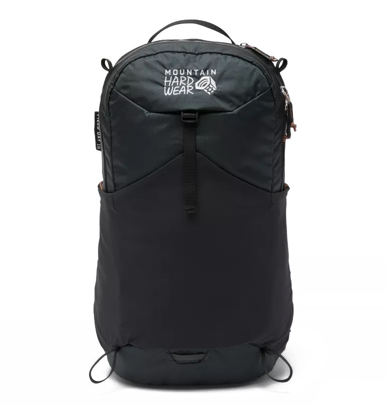 16 liter travel backpack Montane Women's Trailblazer 16L Montane in pocket Two water bottle pockets Hidden passport pocket Dual function internal sleeve for hydration reservoir or 13 laptop/tablet Internal zippered pocket with key clip Ventilated Mountain Hardwear Field Day 16