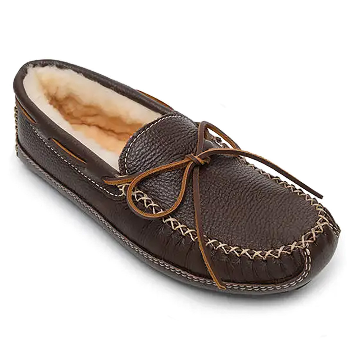 Minnetonka Men's Moosehide Sheepskin-Lined Moccasin - Kittery