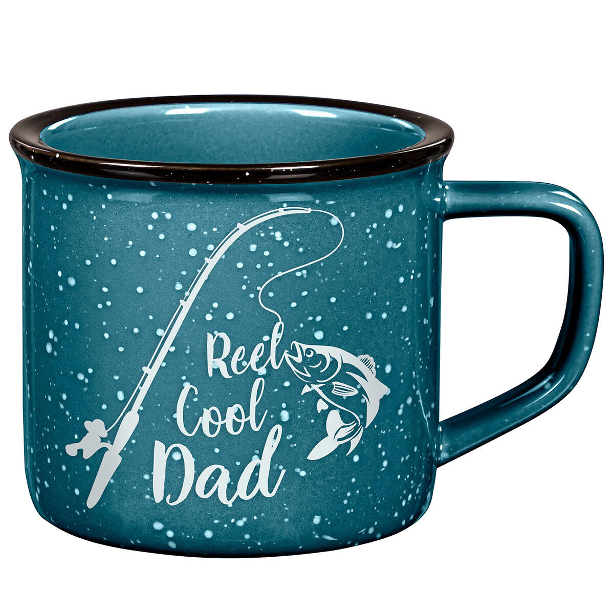 Dad's Fishing Blue Ceramic Cozy Cup, 15oz, Gift Box