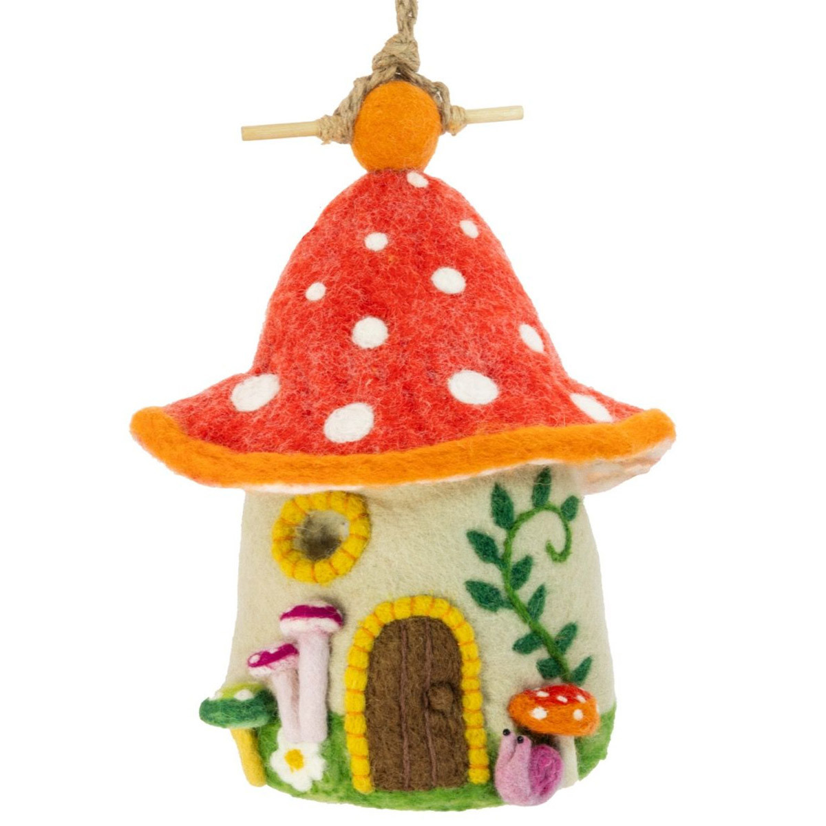 Wild Woolies Fungi House Hand-Felted Birdhouse - Kittery Trading Post
