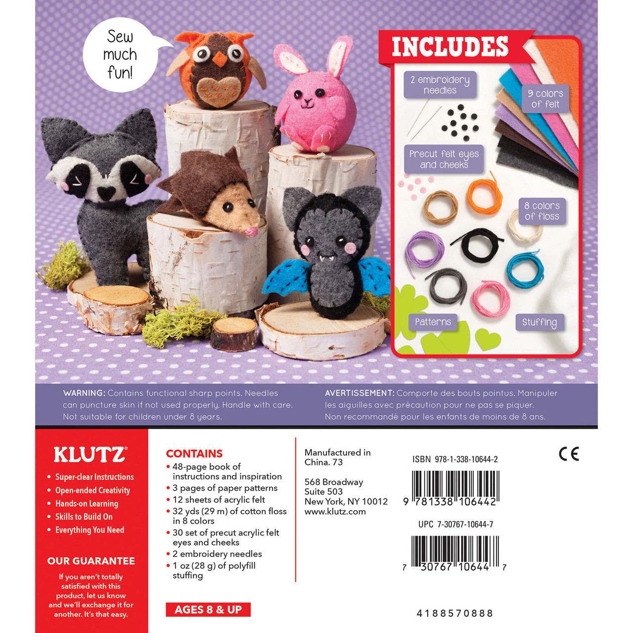 Klutz Sew Mini Animals Craft Kit by Klutz - Kittery Trading Post