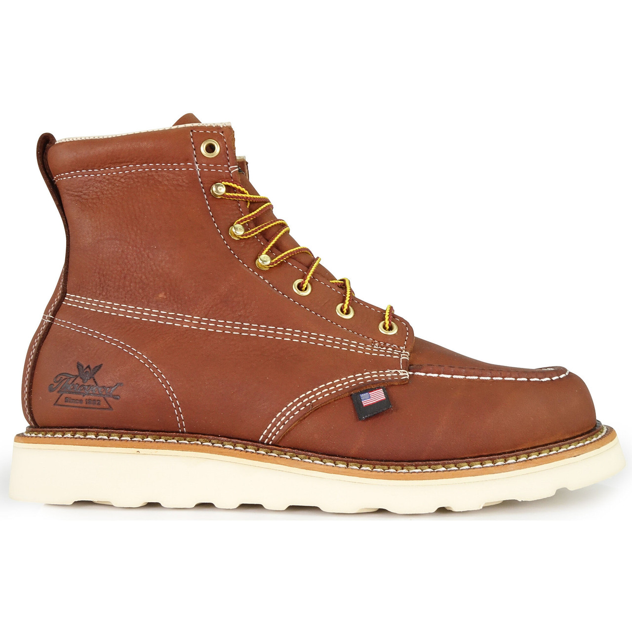 american heritage 6 tobacco moc toe maxwear wedge Thorogood Men's American Heritage 6″ Tobacco Moc Toe MAXWear Wedge Work Boot