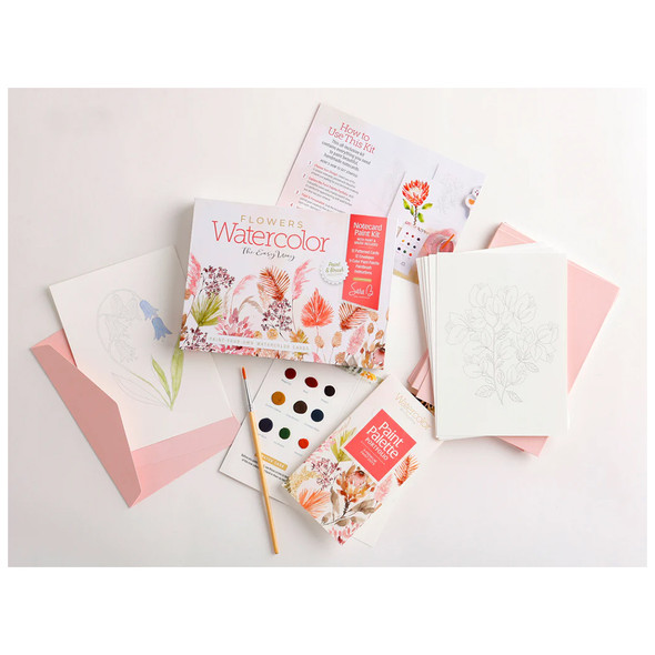 Watercolor the Easy Way Paint-Your-Own Watercolor Cards Flowers: Notecard Paint Kit by Sara Berrenson