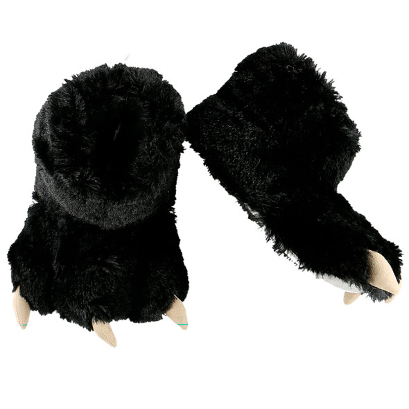 Lazy One Boy's & Girls' Black Bear Paw Slipper