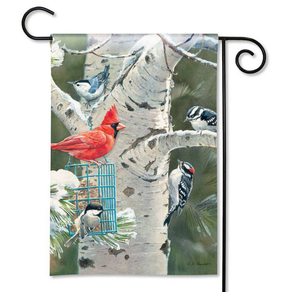 BreezeArt Winter Birds Garden Flag