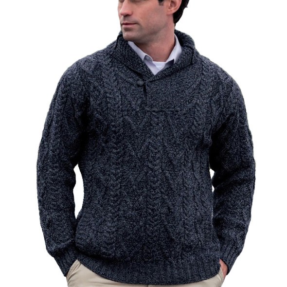 Aran Crafts Men's Dublin Shawl Collar Sweater Aran Crafts Men's Dublin Shawl Collar Sweater