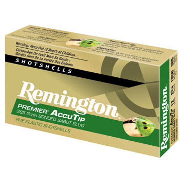 Remington Premier AccuTip 12 GA 2-3/4" 385 Grain Bonded Sabot Slug Ammo (5)