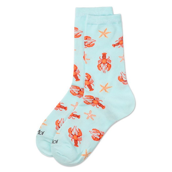 MeMoi Women's Lobsters Bamboo Crew Socks