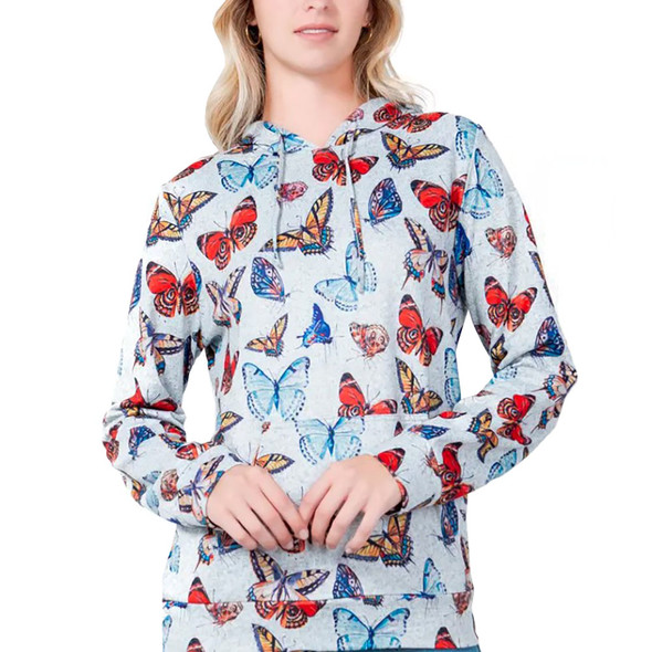LA Soul Women's Colorful Butterfly Hoodie