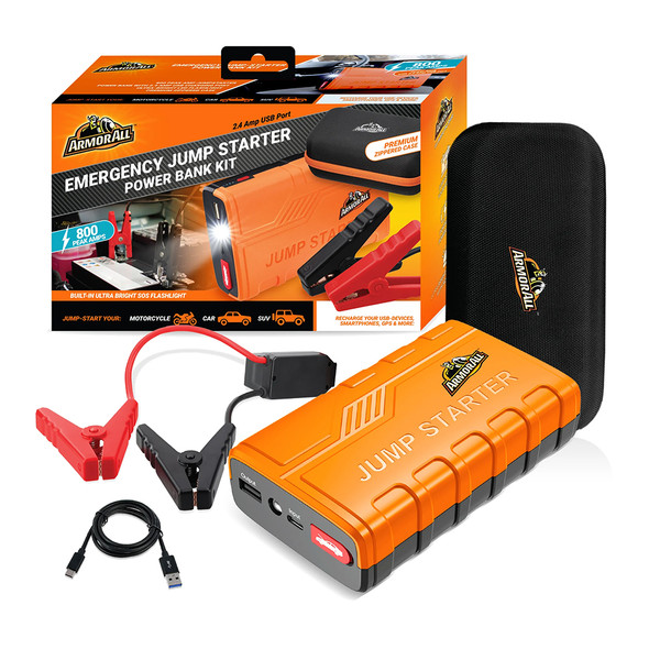 Armor All Emergency Jump Starter 800A Rechargeable Power Bank Kit