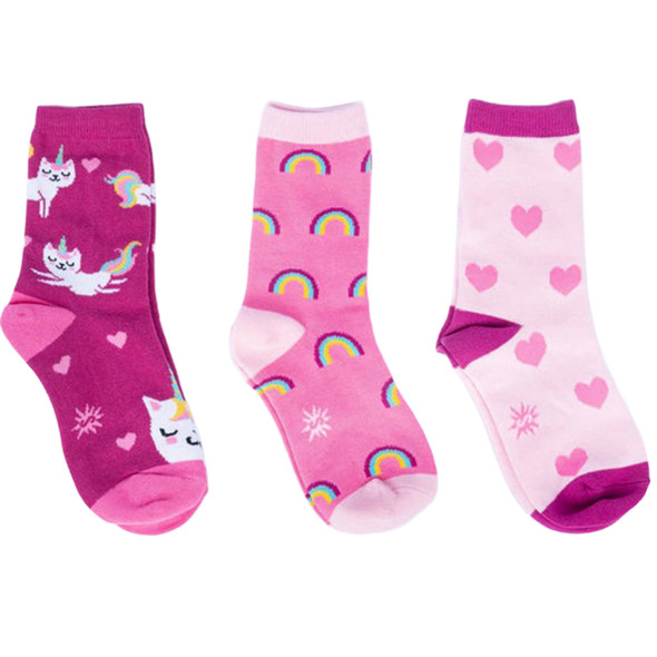 Sock It To Me Youth Look At Me Meow Crew Sock, 3-Piece