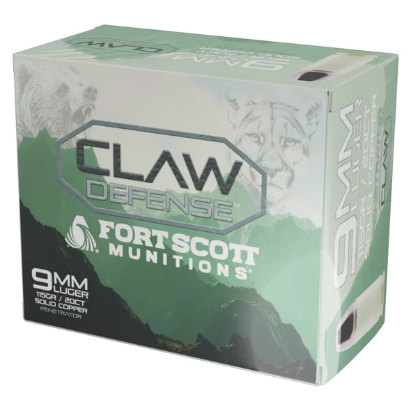 Fort Scott Munitions Claw Defense 9mm 115 Grain FN Handgun Ammo (20)