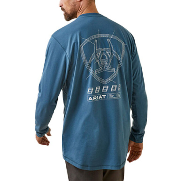 Ariat Men's Rebar Workman Blueprint Long-Sleeve T-Shirt Ariat Men's Rebar Workman Blueprint Long-Sleeve T-Shirt