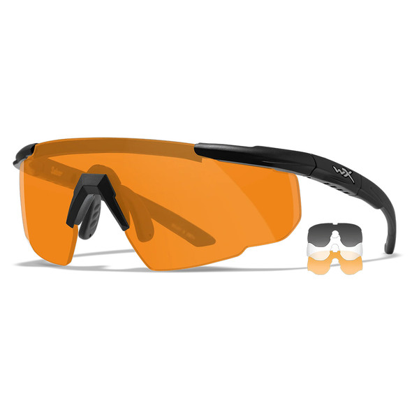 Wiley X Saber Advanced Tactical Sunglasses - Smoke Grey, Clear, Light Rust