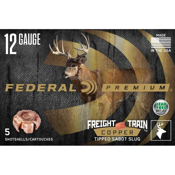 Federal Premium Freight Train 12 GA 2-3/4" 11/16 oz. Copper Sabot Slug Ammo (5)