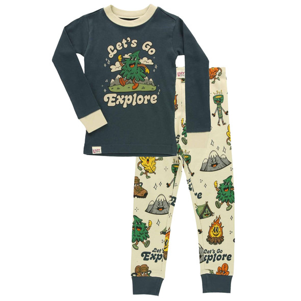 Lazy One Toddler Let's Go Explore Long-Sleeve Pajama Set, 2-Piece
