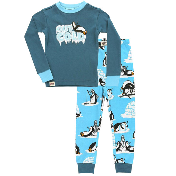 Lazy One Youth Out Cold Penguin Long-Sleeve Pajama Set, 2-Piece