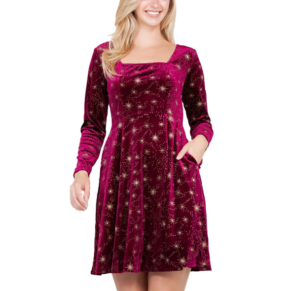 LA Soul Women's Celestial Velvet Dress