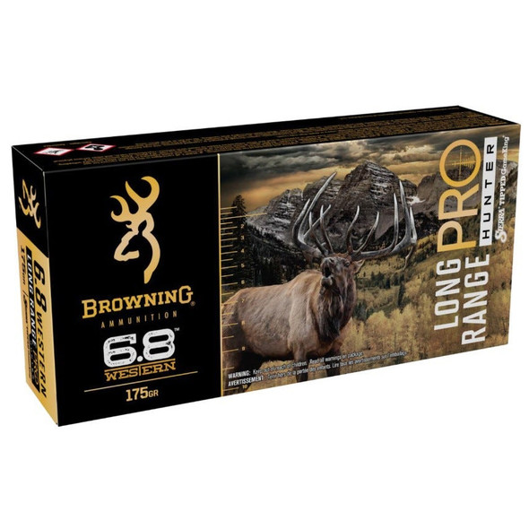 Browning Long Range Pro Hunter 6.8 Western 175 Grain Sierra Tipped GameKing Polymer Tip Rifle Ammo (20)