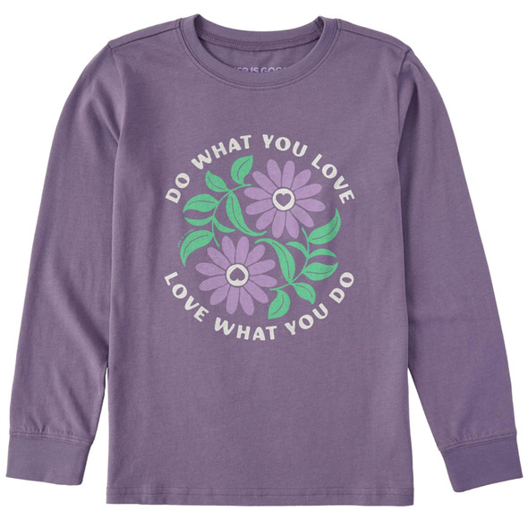 Life Is Good Youth Do What You Love Yin Yang Flowers Crusher Long-Sleeve Shirt
