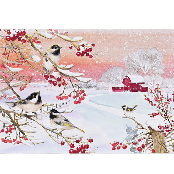 Peter Pauper Press Snowy Songbirds w/Keepsake Box Deluxe Holiday Cards