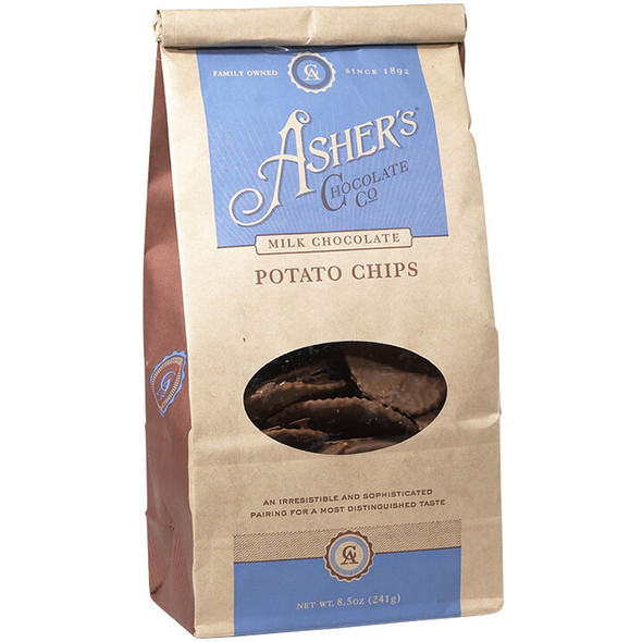 Asher's Chocolates Milk Chocolate Covered Potato Chips Asher's Chocolates Milk Chocolate Covered Potato Chips