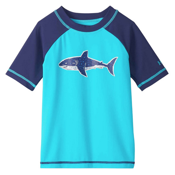 Hatley Youth Shark Blue Short-Sleeve Rashguard Shirt