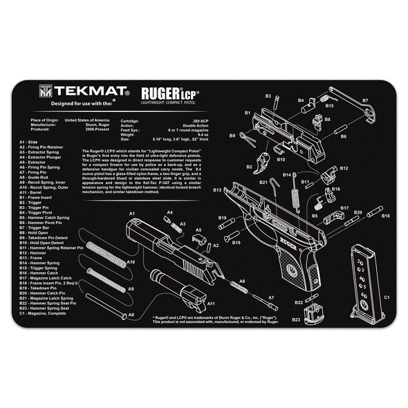 TekMat Ruger LCP Handgun Cleaning Mat
