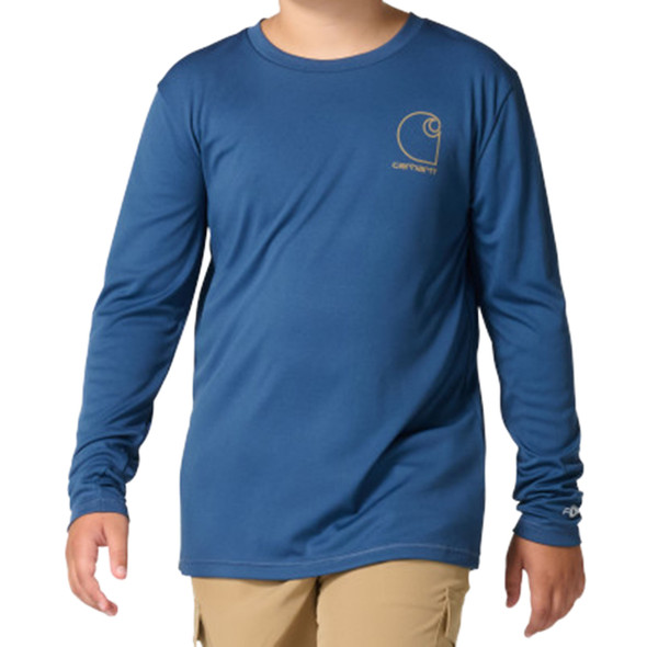 Carhartt Boy's Force Sun Defender Denim Long-Sleeve Shirt
