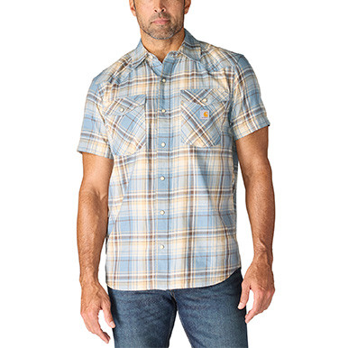 Carhartt Men's Montana Bozeman Relaxed Short-Sleeve Plaid Shirt