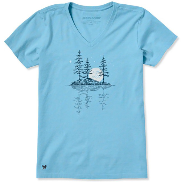 Life is Good Women's Hammock Island Sketch Short Sleeve Crusher-LITE Vee