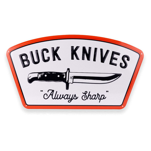 Buck Always Sharp Tin Tacker Sign
