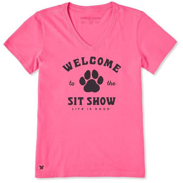 Life is Good Women's Welcome to the Sit Show Crusher-Lite V-Neck T-Shirt